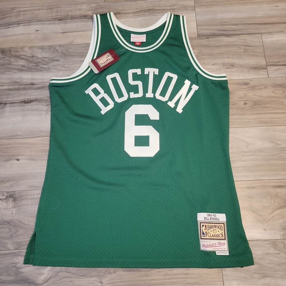 Mitchell & Ness Bill Russell Boston Celtics Swingman Jersey Mens Large Green #6
